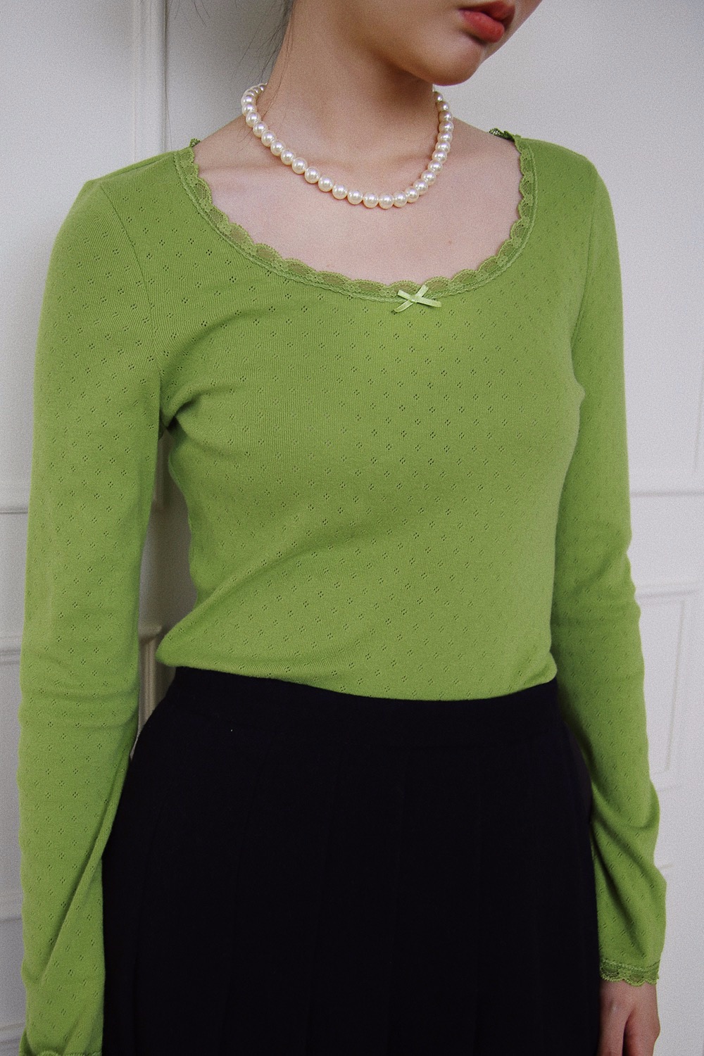 Ali lace top(olive green)